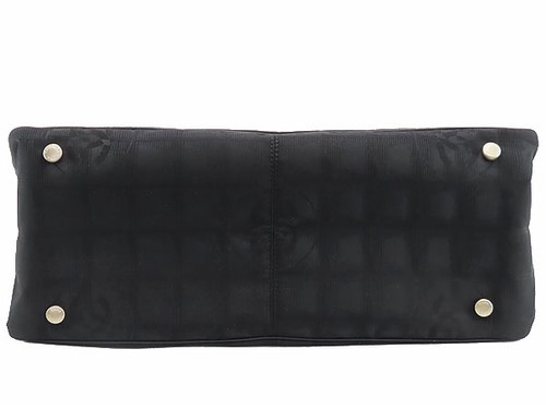 CHANEL Neutral Travel Line Tote MM Black Nylon Leather Shoulder Bag A15991 - Picture 5 of 10