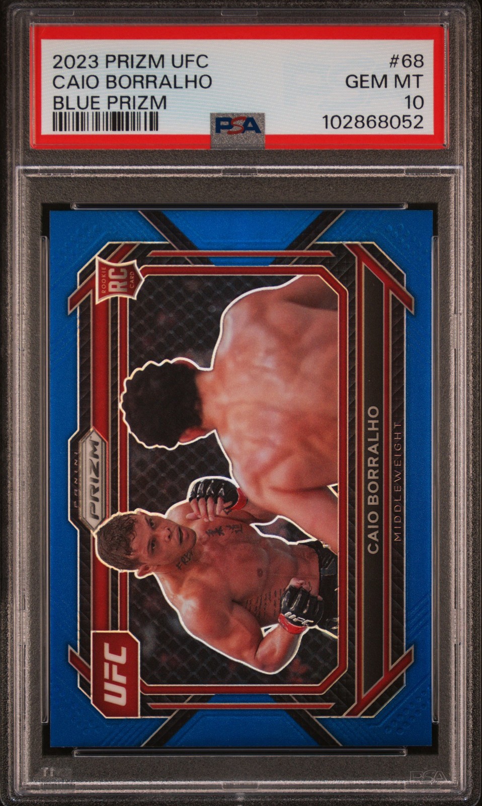 2023 PANINI PRIZM UFC BLUE PRIZM #68 CAIO BORRALHO 154/175 PSA 10