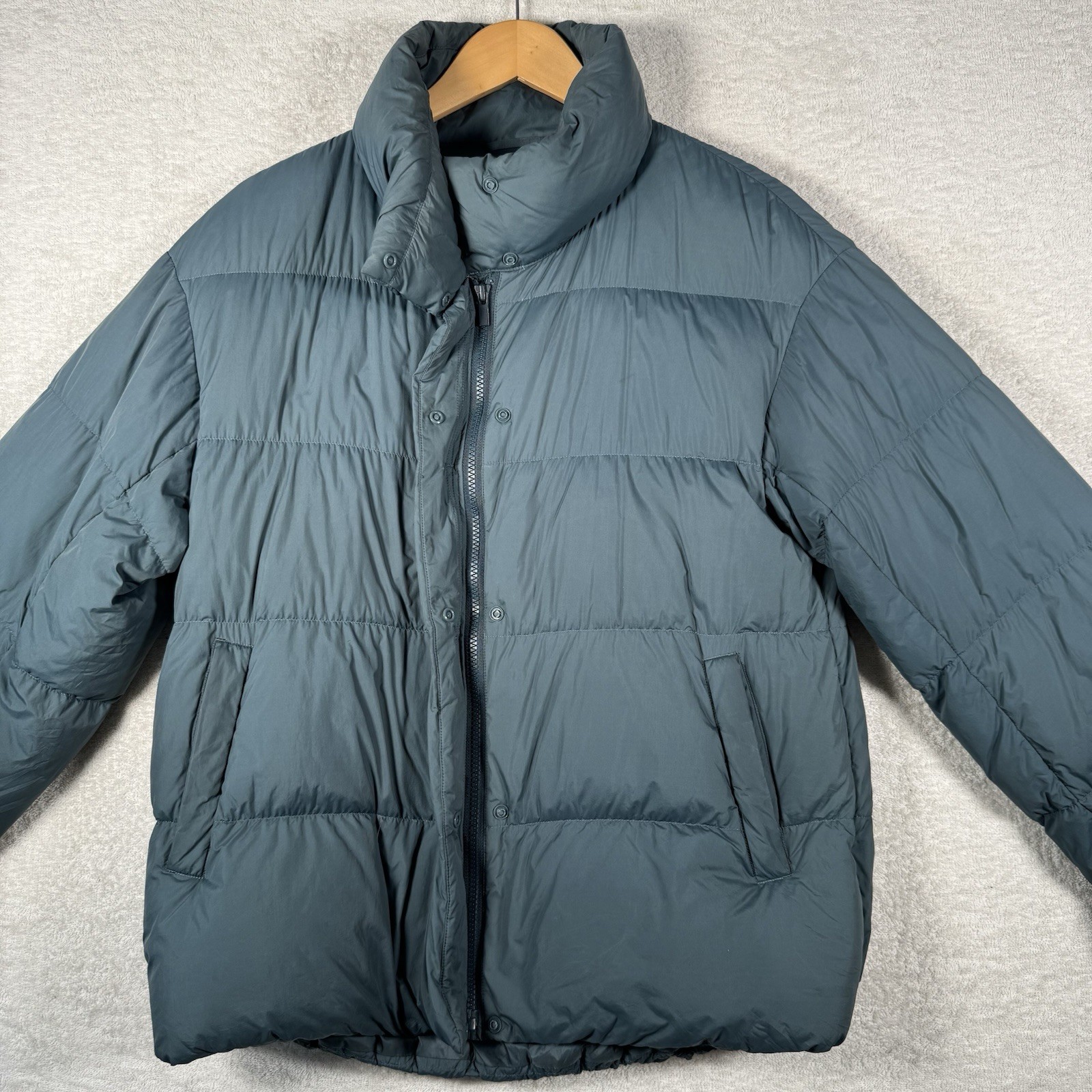 Uniqlo Powder Soft Down Jacket Womens Small Blue Puffer Nano Design Packable image 3
