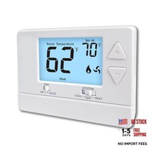 NonProgrammable Thermostat for Home, Digital Energy-Saving White