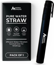 Portable Water Filter Straw - 264 Gallon Water Filtration for Backpacking, Campi