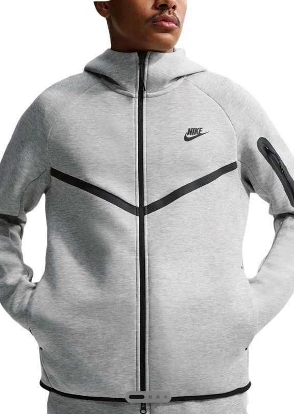 Nike Sportswear Tech Fleece Men's Full-Zip Hoodie - Dark Gray Heather/Black, M