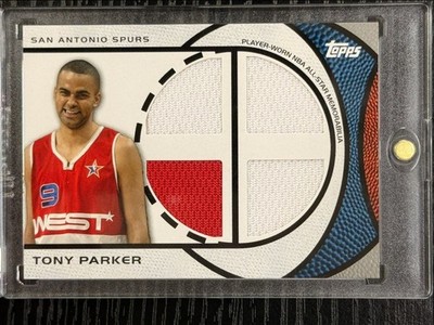 2009-10 Topps All-Star Relics Quad Tony Parker 090/100 San Antonio Spurs #ASQ-TP