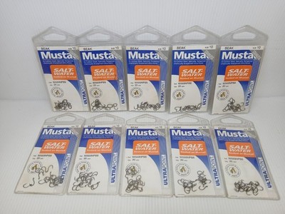 10 Packs Mustad Size #10 Stainless Steel Beak Hook 92553NPSS