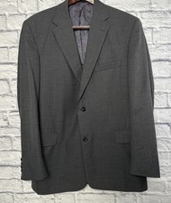 Holland & Sherry X Tom James Men's Wool Gray 2 PC Suit 44L 36x32 Made in USA