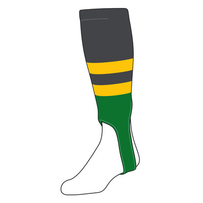 TCK Elite Baseball Knee High Stirrup Socks (A, 5in) Dk Green, White