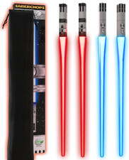 LIGHTTICKS LIGHT up STAR WAR LED Glowing Light Saber Chop Sticks REUSABLE Sushi