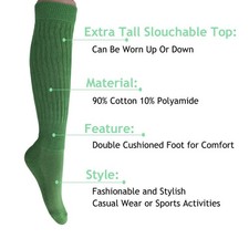 Forest Green Slouch Socks for Women Made in USA 1 PAIR Size 9 to 11