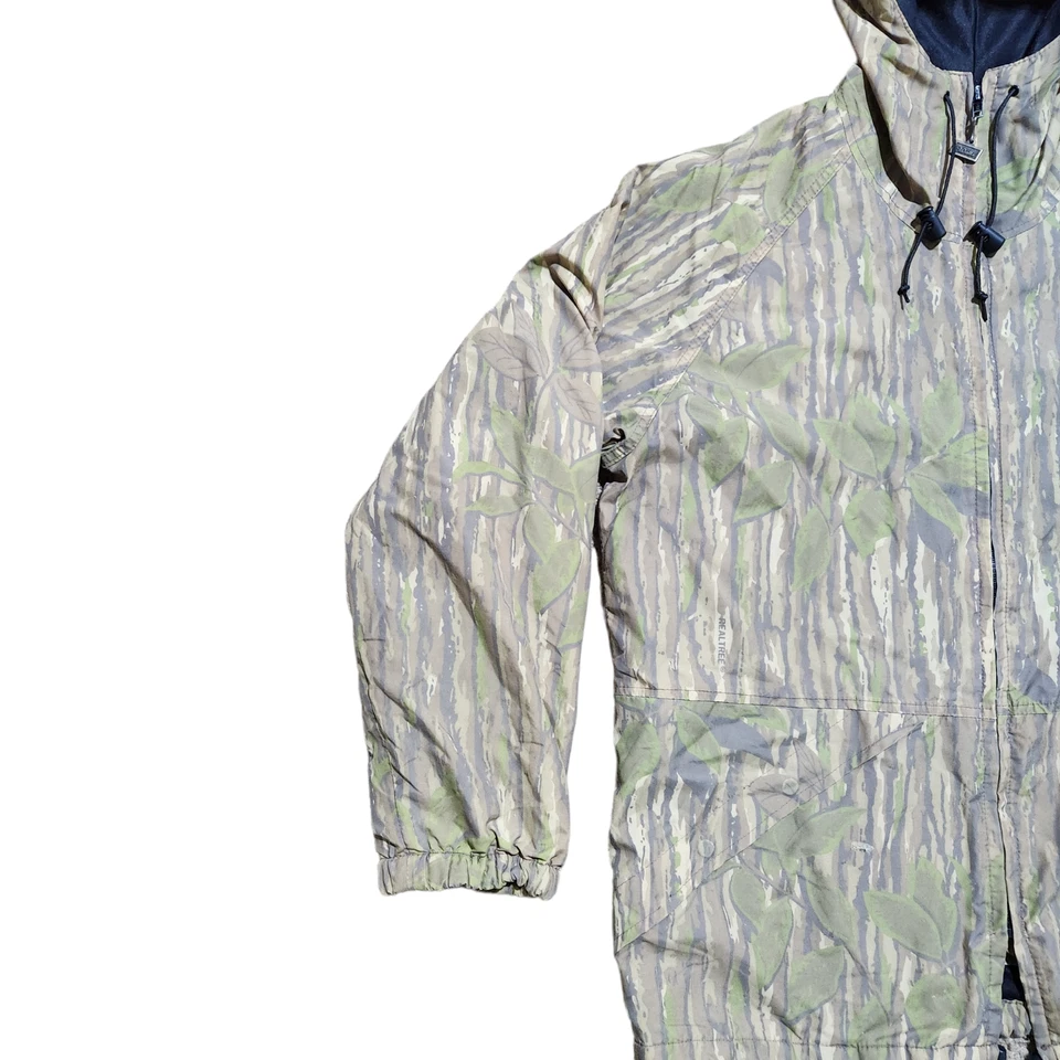 VTG Walls Hunting Jacket L Men Tree Camo Hunting Duck Deer Full Zip Hooded - Image 3 of 4