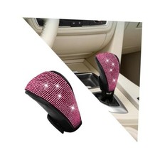 Bling Car Gear Shift Knob Cover, Dazzling Crystal Rhinestone Anti-Scratch Pink