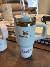 Stanley 14 oz Quencher H2.0 FlowState Tumbler Gilded Celadon NE2