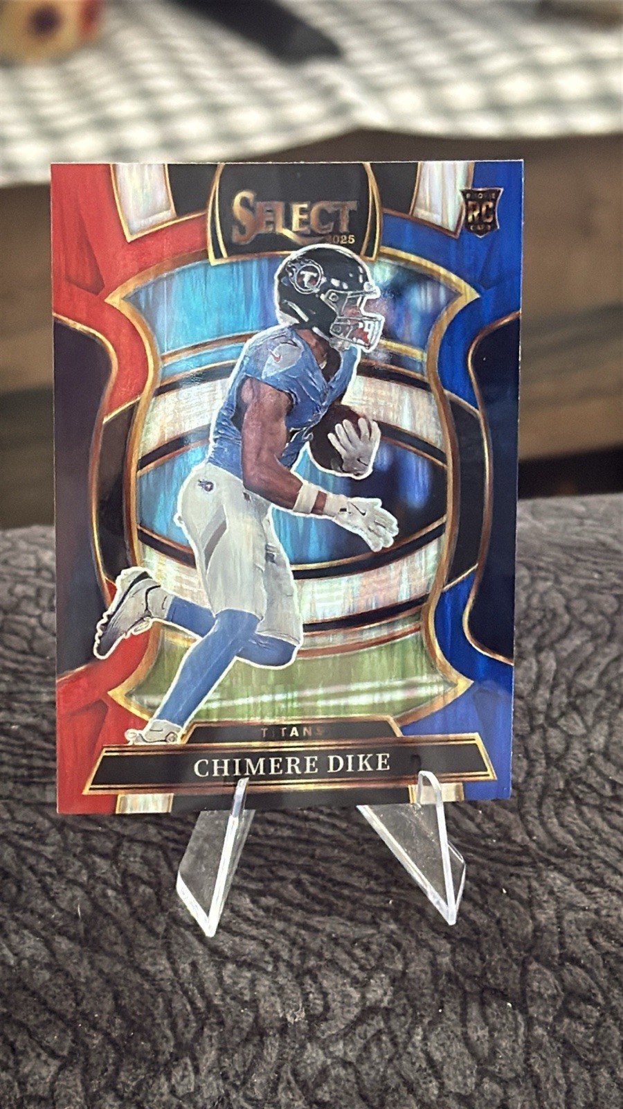 2025 Panini Select Concourse  Red & Blue Shock Prizm Chimere Dike RC #27 Titans
