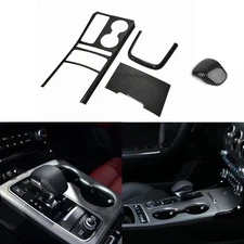 Carbon Fiber ABS Gear Shift Panel Front Cup Holder Cover Trim For Kia Stinger