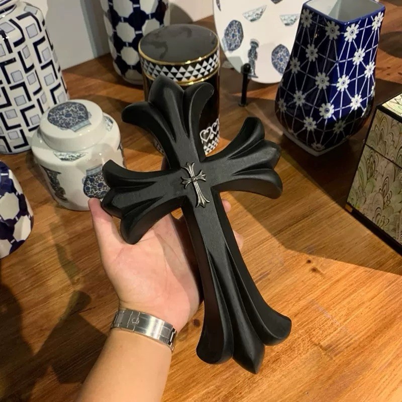 Chrome Hearts Black wooden cross for home decor | eBay