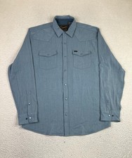 Howler Bros Shirt Mens Large Blue Western Snap Up Stretch Long Sleeve Casual