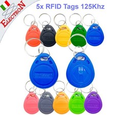5x RFID TAG 125KHz PORTACHIAVI ACCESSO ARDUINO IC ID CARD kit Controllo TK4100