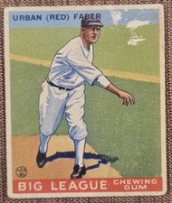 1933 Goudey #79 Urban Red Faber Chicago White Sox Rookie Baseball Card RC HOF