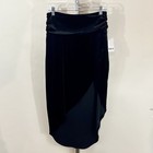 Bar III Velvet Skirt Women’s Size Medium Black Ruched Slit Front Stretch NEW! — photo 2