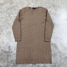 Lauren Ralph Lauren Sweater Dress Womens 2XL Beige Cable Knit Cashmere wool