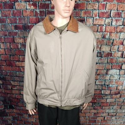 Towne by London Fog Men's Large Beige Full-Zip LS Jacket EUC