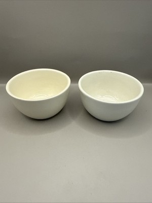 (2) Pottery Barn Studio Cream By Barbara Eigen Fruit Dessert Sauce Bowl 4 