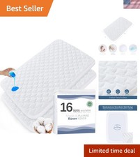 Soft Cotton Mini Crib Mattress Pad Protectors 38"x24" - Machine Washable