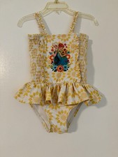 The Disney Store Girls Size 3 One Piece Swimsuit Frozen Anna Elsa Swim wear