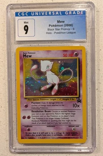 Mew Holo Black Star Promo #9 Vintage Pokemon Card 2000 - CGC 9