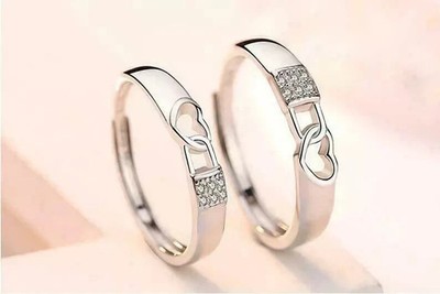 0.80Ct Round  Moissanite Couple Ring Band 14K White Gold Plated For Her / Him