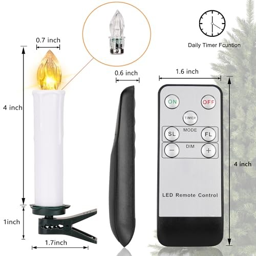 30 Stück flammenlose LED Spitzkerzen batteriebetrieben Christbaumkerze 30 Stück - Bild 6 von 7