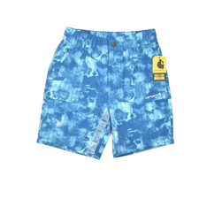 NEW Carhartt YOUTH Sz S Blue Tie-Dye Drawstring Athletic Casual Swim Shorts