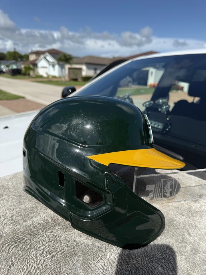 OAKLAND ATHLETICS AUTHENTIC RAWLINGS MACH PRO BATTING HELMET  - Image 3 of 4