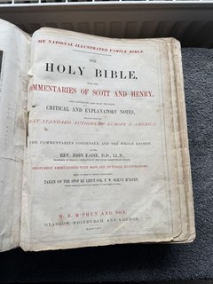 Very large antique family bible 1868 Illustrated family history W R Mcphun & Son