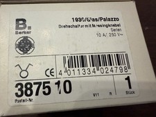 Berker 387510 Drehschalter Messingknebel Glas/Palazzo 10AX 250V – NEU OVP #36