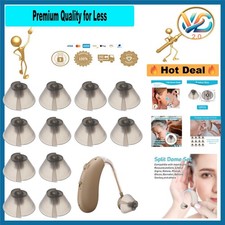 Resound Phonak Silicone Hearing Aid Domes 12 Pack Black Gray   Tulip Design