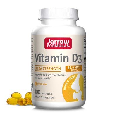 11/27 Jarrow Formulas Vitamin D3 62.5 mcg (2,500 IU) - 100 Servings (Softgels) -