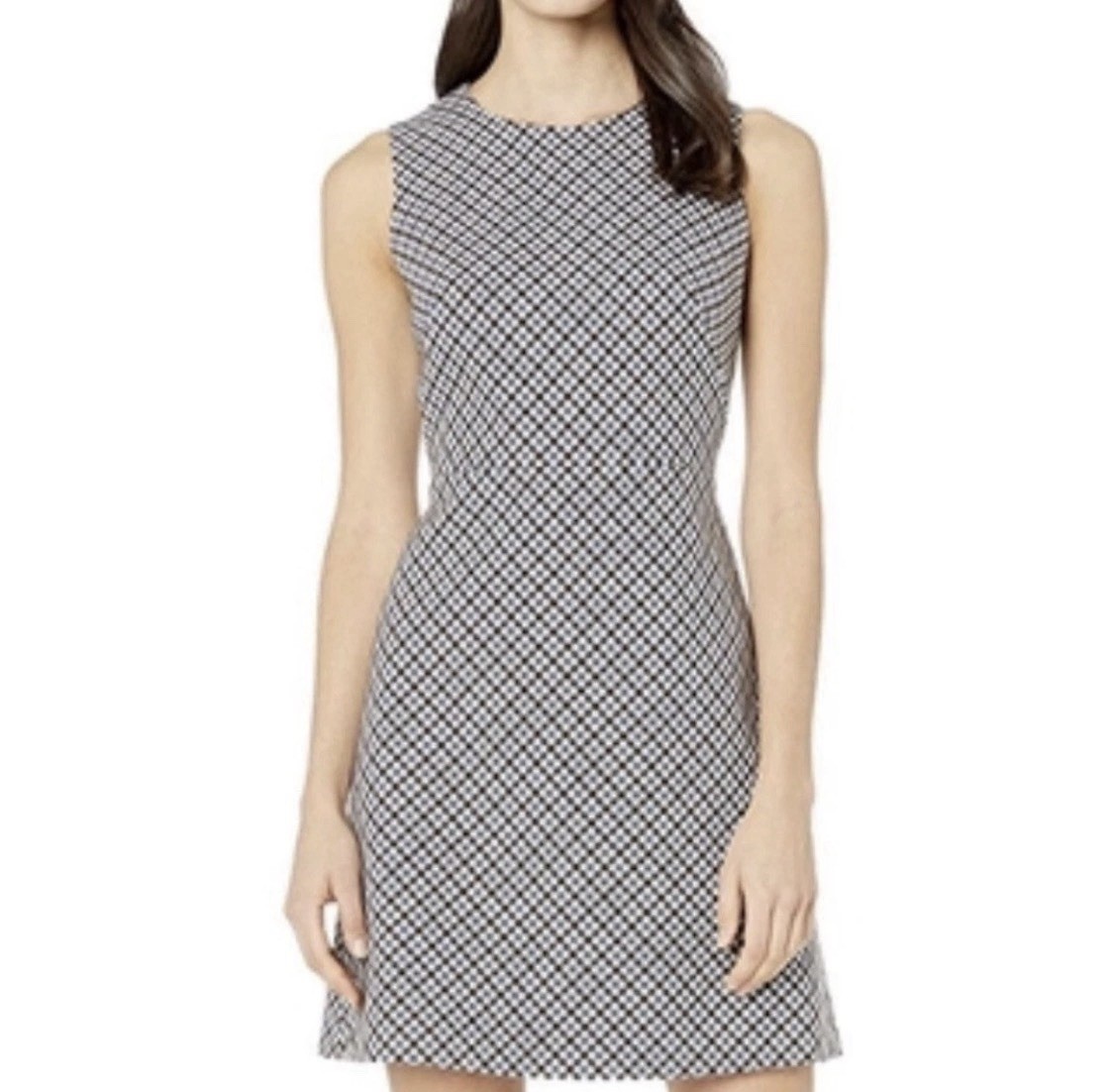 Kate Spade New York Houndstooth Dress In French Cream size 14 Wool Jackie O