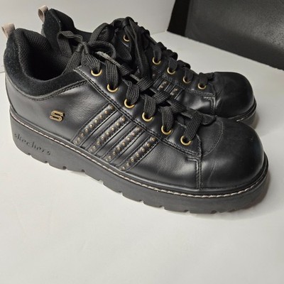 Women's Vintage Skechers Jammers Chunky Shoes Y2K 90s Size 10 Black- Read