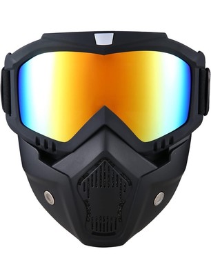 Motorcycle Helmet Mask Detachable Goggles With Mouth Filter For Half Open Face