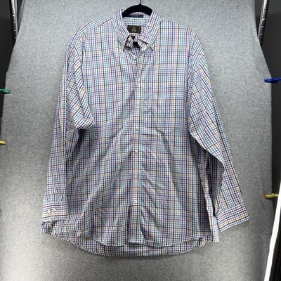 The Shirt Shop Size XL Mens Button Down Shirt Multicolor Pockets Long Sleeves