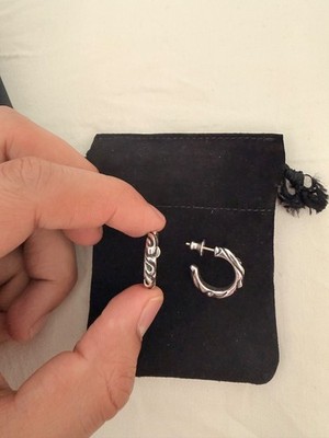 Chrome Hearts Scroll Hoop Earrings Pair - Sterling Silver .925