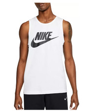 Nike Men's Sportswear Icon Futura Tank Top black white size: M AR4991-451
