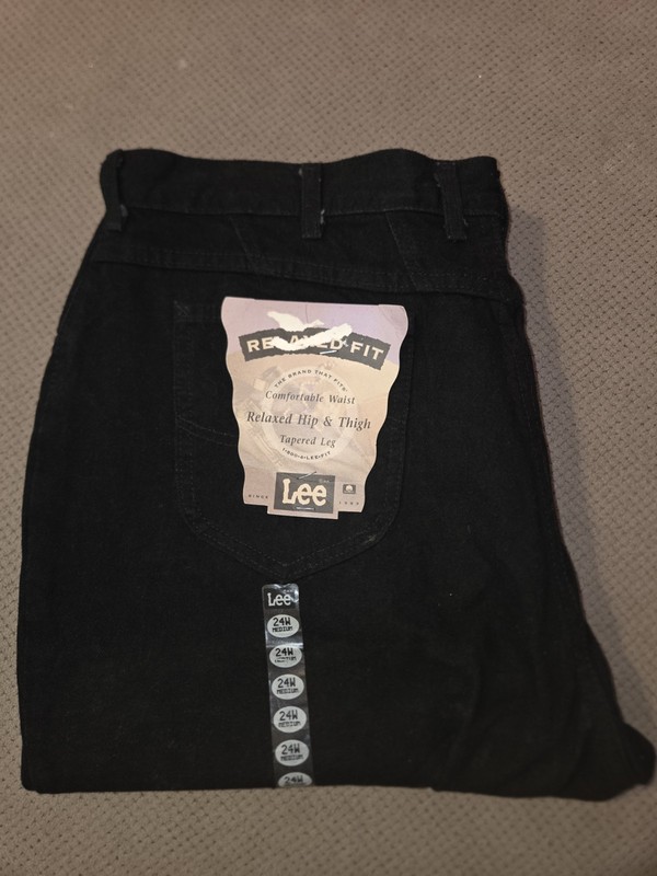 New Vintage LEE Relaxed Hip & Thigh Tapered Leg Women's Size 24W Medium Black...
