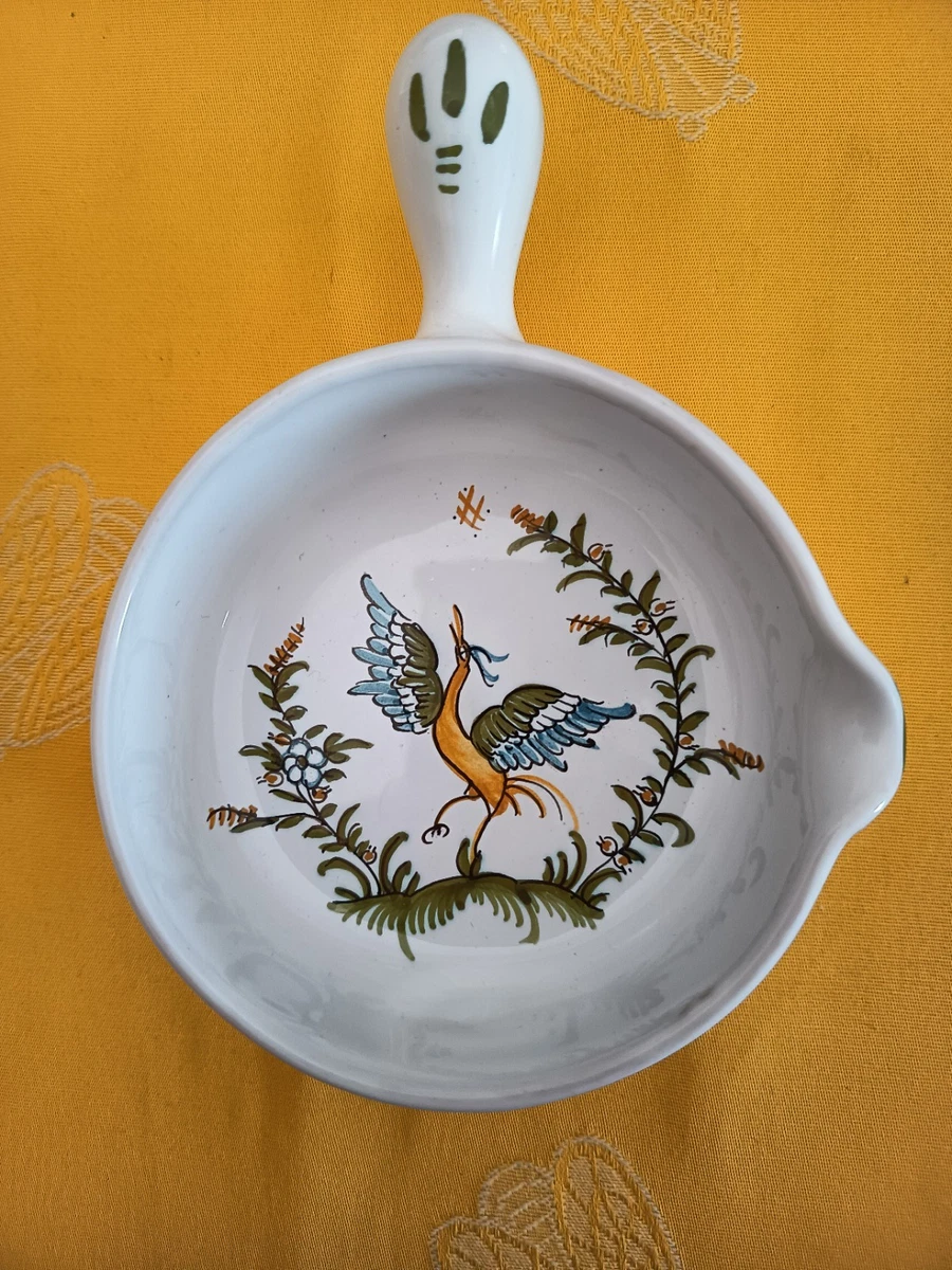 Ancien Moule En Céramique à Glissière – Motif Deux Oiseaux – V-513 – Pièce Vintage Déco
