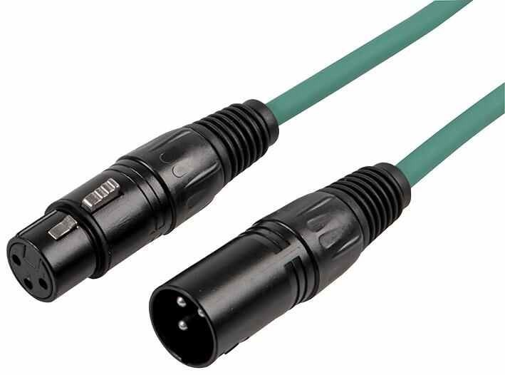 RARAION - 3 Pin XLR Male to Female Patch Lead, 1.5m Green