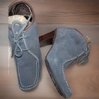 Nine West•Blue Gray Suede•3Eyelet• Lace Up• Walking Heel•Ankle Boots•Sz 7 — photo 2