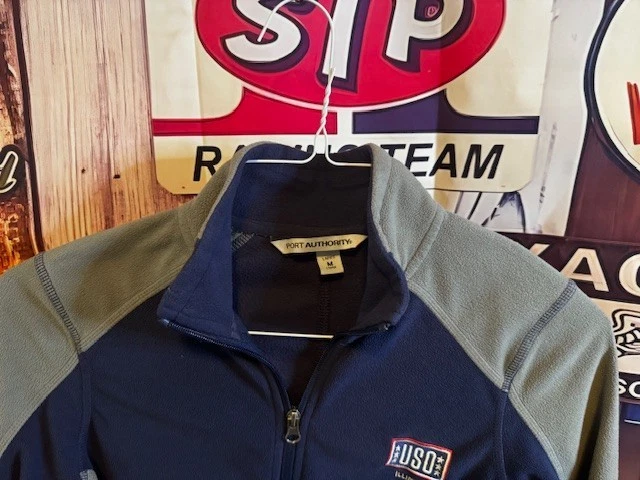 Chaqueta con cremallera completa USO United Service Organizations Illinois para mujer talla mediana Foto 3 de 4