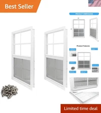 2 Pack Shed Window, 12 x 18 Flush Mount Window with Tempered Glass and Fiberg...