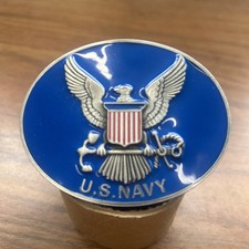 Siskiyou US Navy Belt Buckle Pewter Eagle Crest Anchor Patriotic Military VTG