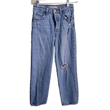 Levi's Ribcage Straight Ankle Distressed Jeans Size 25